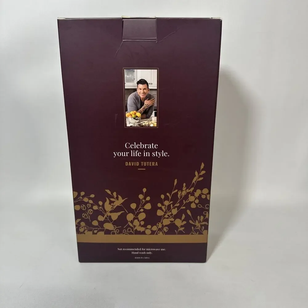 David Tutera Set of 2 Decorative Wedding Flutes BRAND NEW! 7.4oz